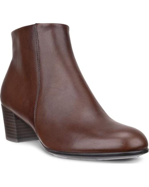 Ecco Brown Shape Low Zip Bootie