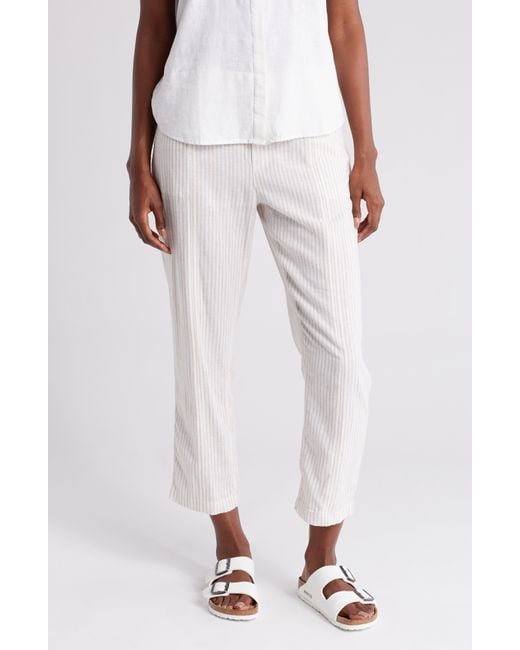 Caslon White Pull-on Linen Blend Pants