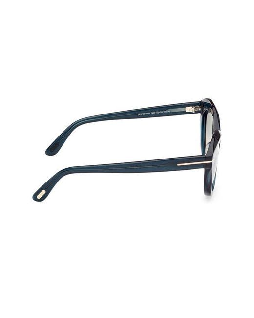 Tom Ford Blue 55Mm Gradient Oval Sunglasses