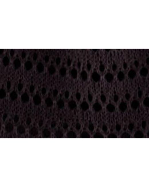Blu Pepper Black Long Sleeve Crochet Knit Top