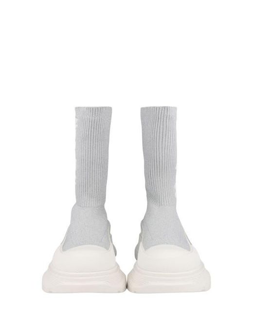 McQueen White Ribbed Tread Sock Bootie