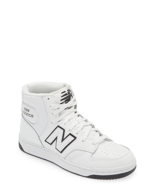 New Balance White 480 High Top Sneaker