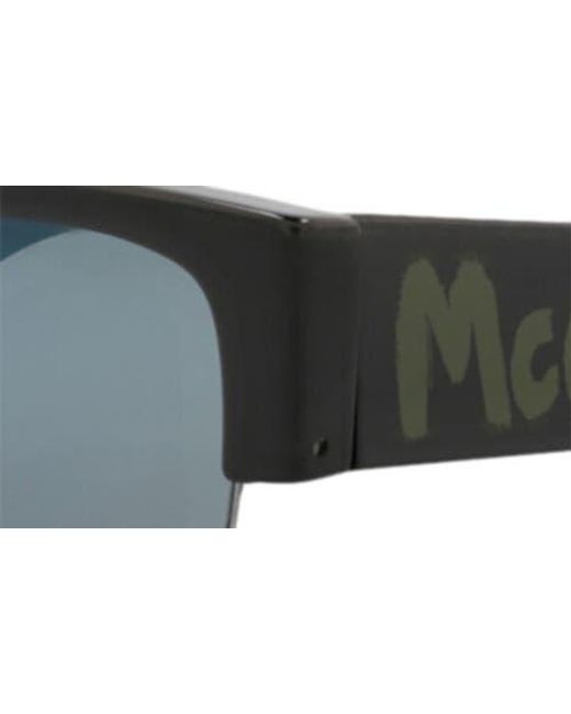 McQueen Multicolor 54Mm Half Rim Rectangular Sunglasses