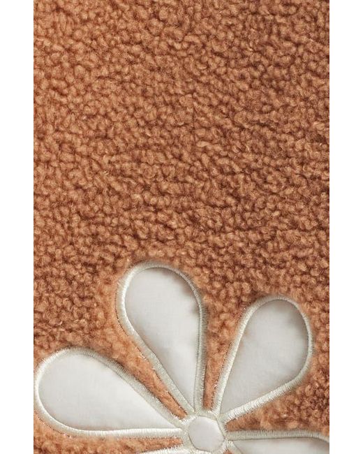 Thread & Supply Blue Flower Patch Faux Shearling Jacket