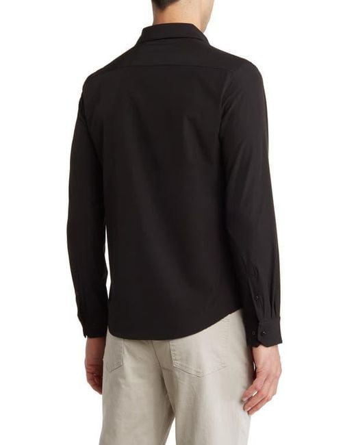 Denim and Flower Black Solid Stretch Tech Shirt for men