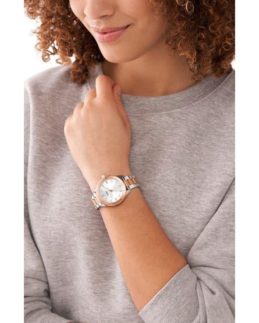 Fossil Metallic Dayle Two-Tone Quartz Bracelet Watch, 38Mm for men