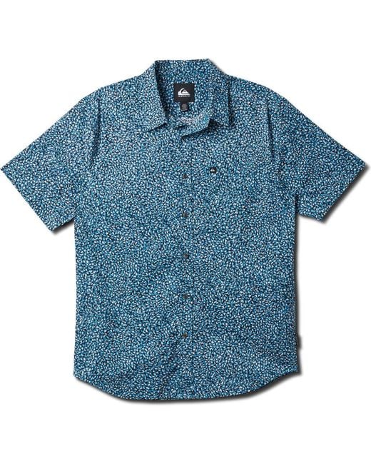 Quiksilver Blue Ritz Short Sleeve Button-Up Shirt for men