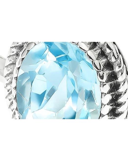 YS GEMS Blue Oval Solitaire Ring
