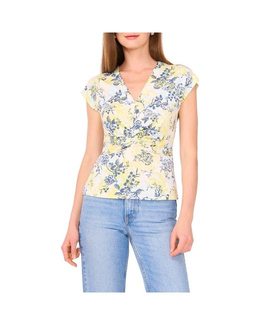 Vince Camuto Blue Twist Knit Top