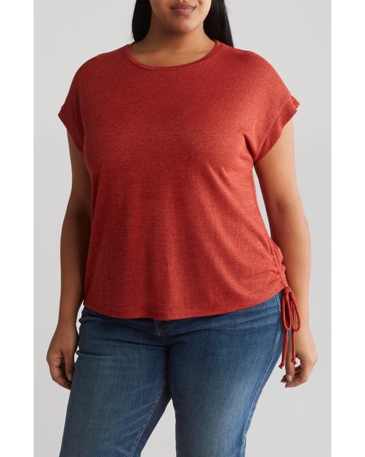 Caslon Red Ruched T-shirt
