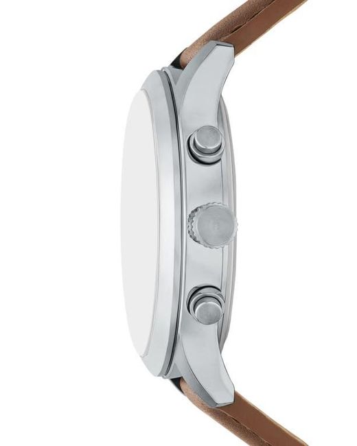 Fossil Black Bennett Multifunction Leather Strap Watch, 45Mm for men