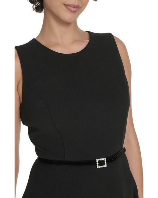 Tommy Hilfiger Black Sleeveless Scuba Crepe Midi Dress