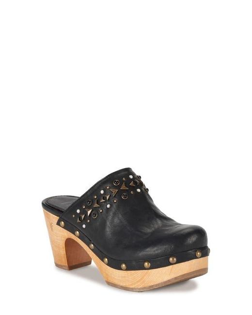 Frye Black Jessica Stud Platform Clog