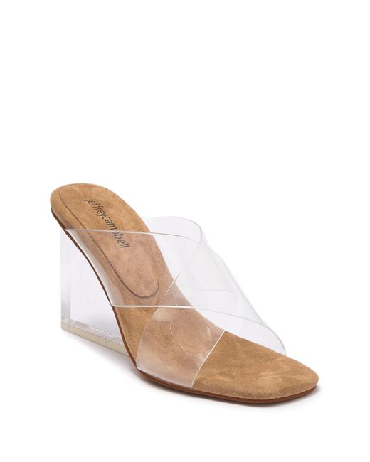 Jeffrey Campbell Multicolor Mariza Clear Strap Wedge Mule