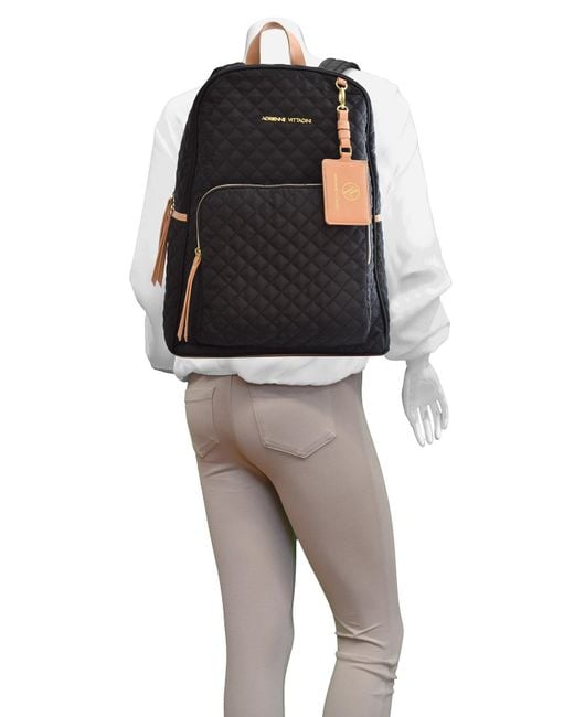 Adrienne Vittadini Quilted Backpack in Black Lyst