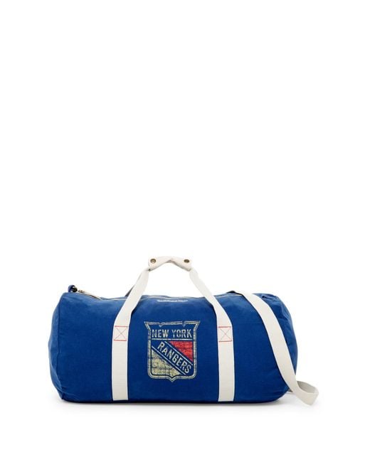 Mitchell & Ness Blue Rangers Washed Canvas Duffle Bag for men