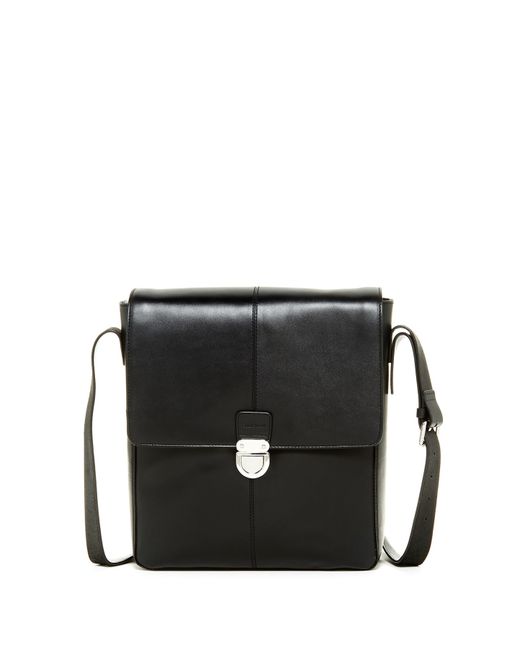 Cole haan Smooth Leather Messenger Bag in Black - Save 50% | Lyst