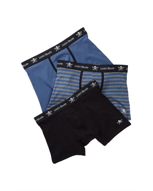 Lucky Brand Blue Black Label Boxer Brief - Pack Of 3 for men