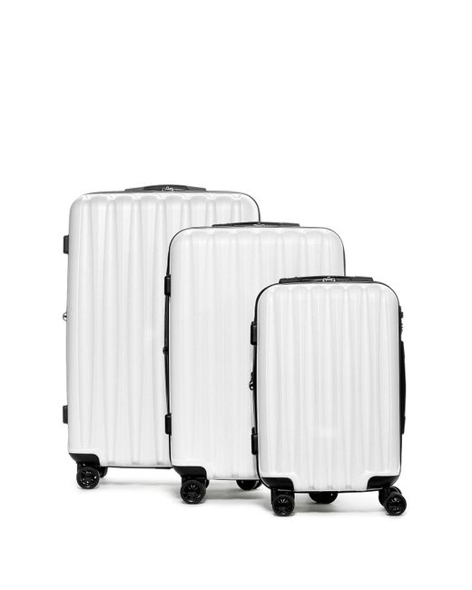 CALPAK White Verdugo 3-piece Spinner Luggage Set for men