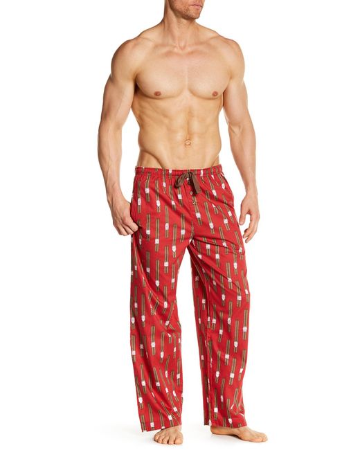 Pj Salvage Red Smoking Dog Cigar Pajama Pant for men