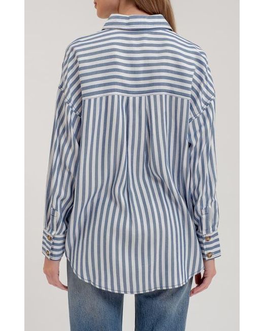 Blu Pepper Blue Stripe Button Down Top