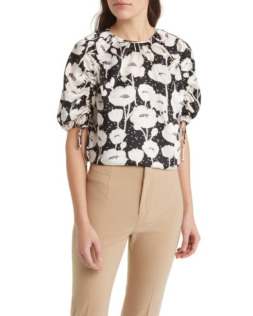 Ted Baker Natural Luciani Floral Cinch Sleeve Top