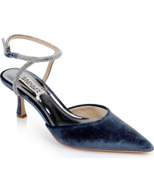 Badgley Mischka Blue Autumn Pointed Toe Ankle Strap Pump