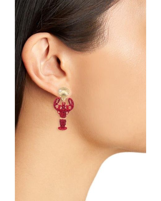 Leith Red Shell Lobster Drop Earrings