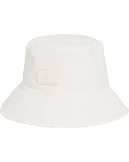 Kate Spade White Rubber Patch Bucket Hat