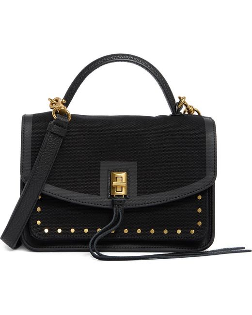 Rebecca Minkoff Black Darren Small Canvas Top Handle Satchel