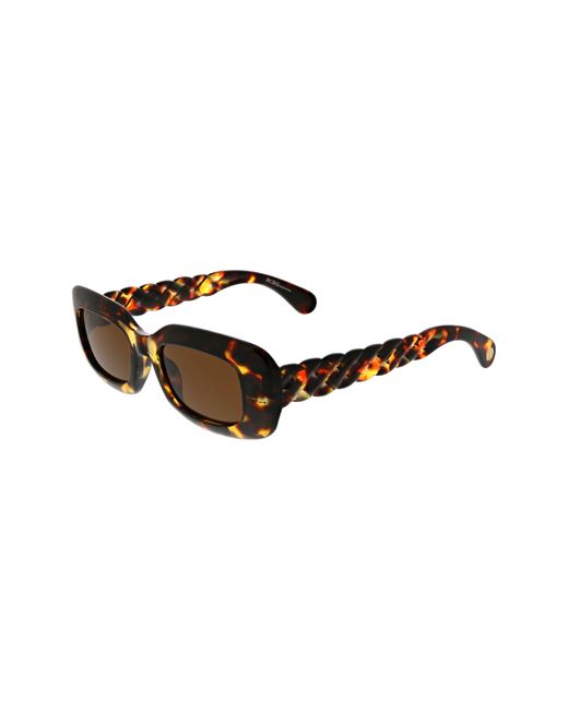 BCBGMAXAZRIA Brown 49mm Twist Oval Sunglasses