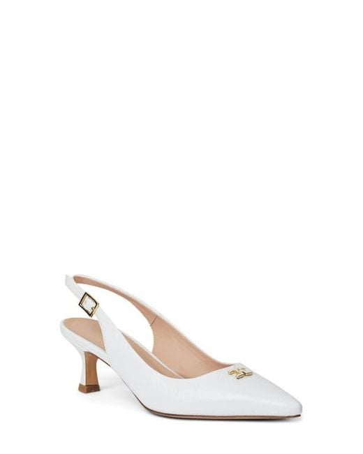 Bruno Magli White Fiona Slingback Pointed Toe Pump