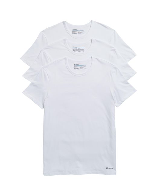 Columbia White 3-pack Cotton Crewneck T-shirts for men