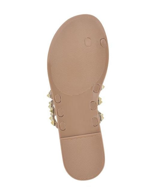 Nine West Natural Centy Studded Toe Loop Sandal