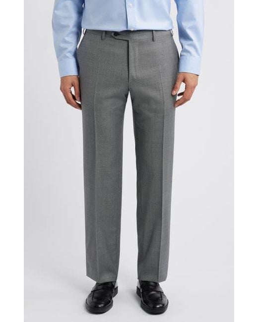 Canali Gray Impeccabile Regular Fit Bird's Eye Super 130S Wool Dress Pants for men