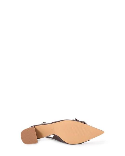 BERNESS Brown Block Heel Slingback Pump
