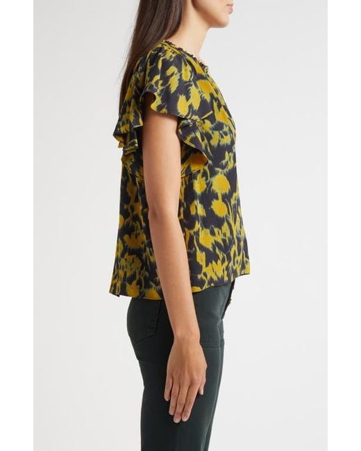 Ulla Johnson Multicolor Lilo Flutter Sleeve Top