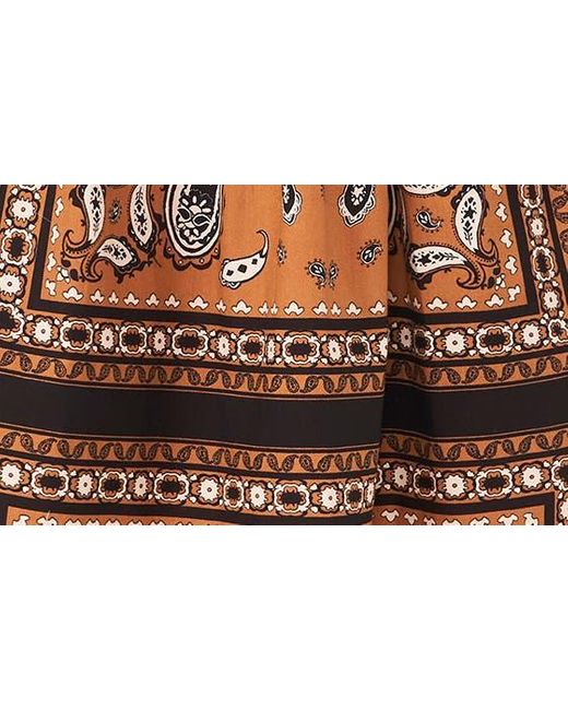 Halogen® Multicolor Bandana Print Cotton Midi Skirt