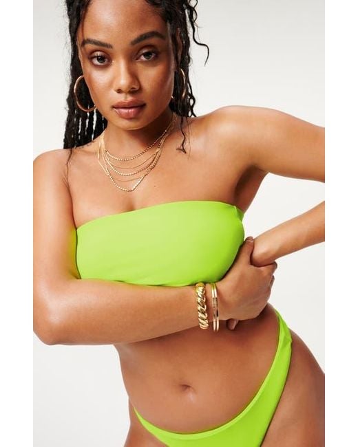 GOOD AMERICAN Green Better Band Strapless Reversible Swim Top