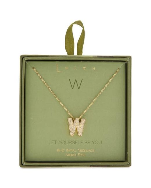 Leith Green Pavé Cubic Zirconia Initial Pendant Necklace