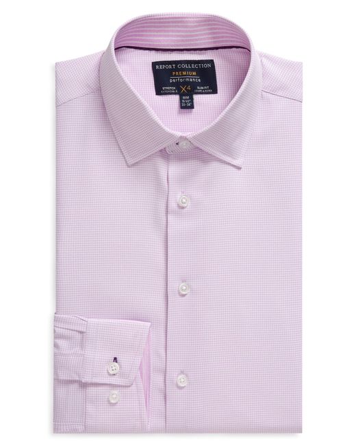 Report Collection Pink Microprint Slim Fit Dress Shirt for men