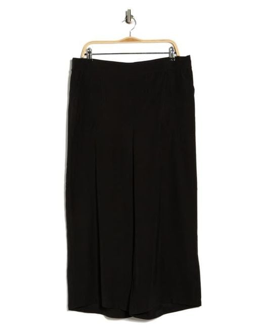 Max Studio Black Brushed Twill Crop Wide Leg Pants