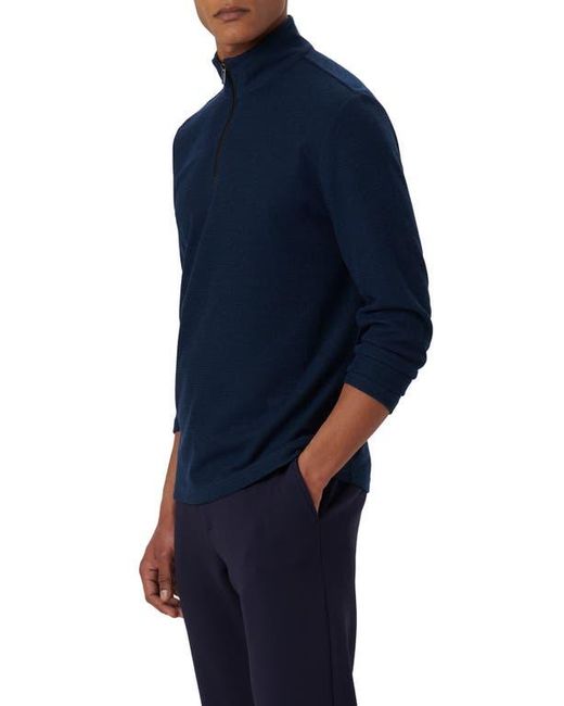 Bugatchi Blue Quarter Zip Pullover for men