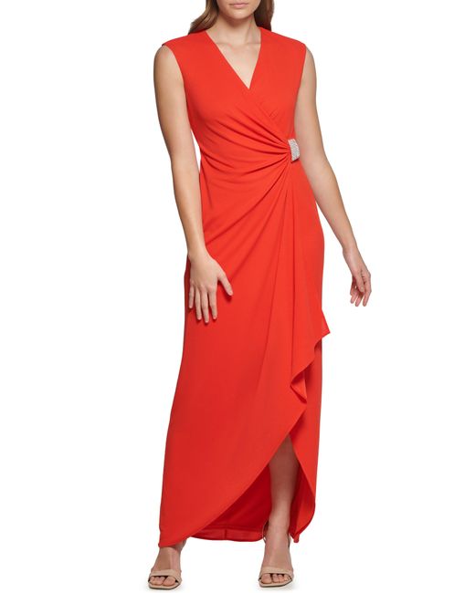 Calvin klein cheap faux wrap dress