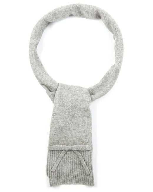Kate Spade Gray Bow Wool Scarf