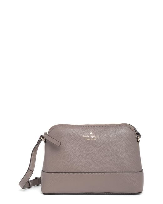 Kate Spade Gray Southport Ave Hannah Leather Crossbody Bag