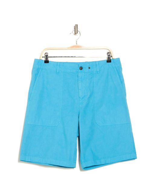 Rag & Bone Blue Cliffe Peached Cotton Field Shorts for men