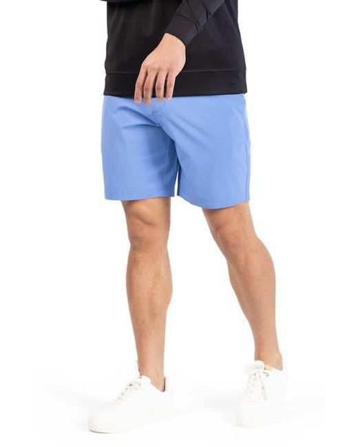 Tailorbyrd Blue Solid Performance Shorts for men