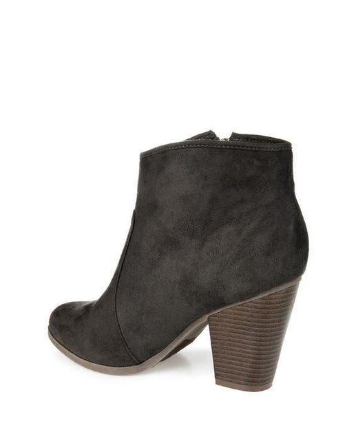 Journee Collection Black Link Round Toe Bootie