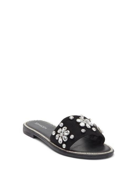 Top Moda Black Paz Slide Sandal